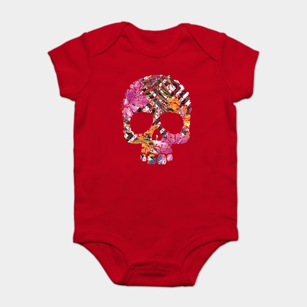 Tropical Floral Skull Baby Bodysuit by logiamerch